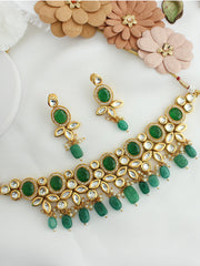 Ruhana Choker Necklace Set-Green