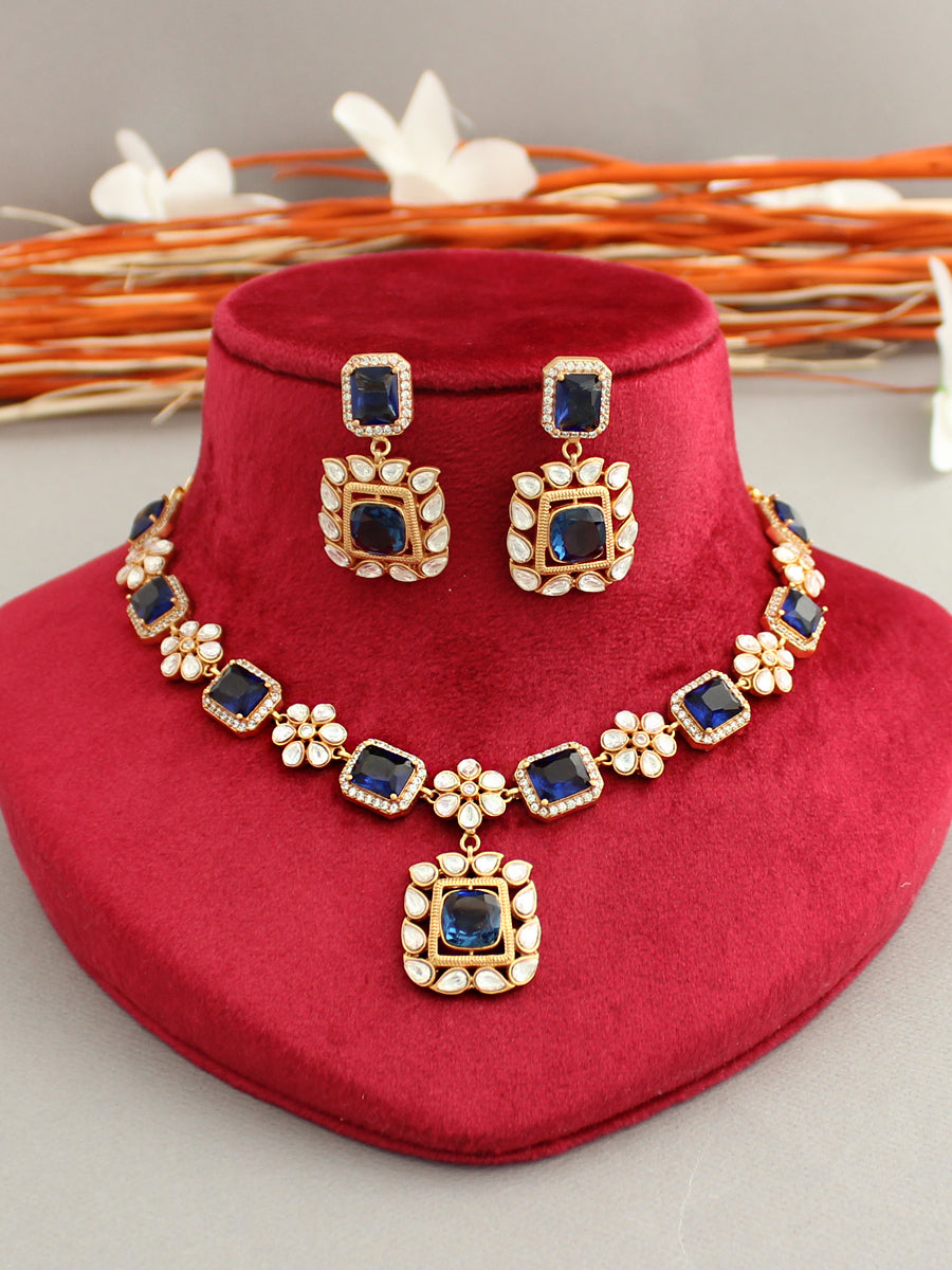 Amishi Necklace Set-Blue