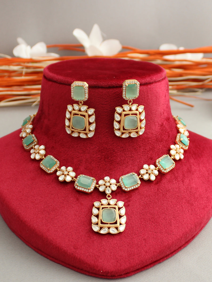 Amishi Necklace Set-mint Green