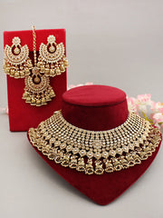 Ghazal Necklace Set-Peach