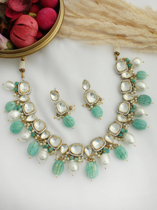 Ojasvi Necklace Set - Aqua