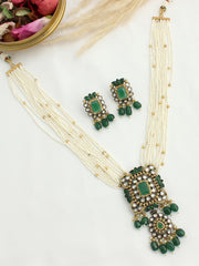 Ubika Long Necklace Set-Green