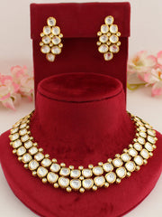 Amrita Bib Necklace Set-White