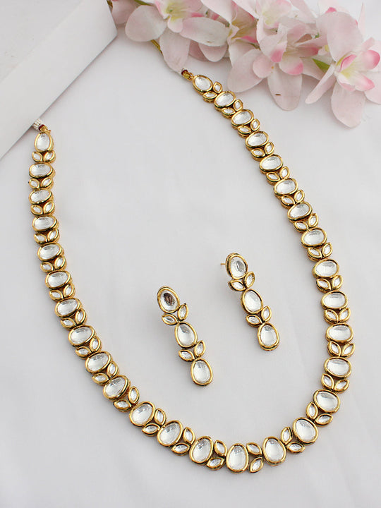 Trisha Long Necklace Set - White