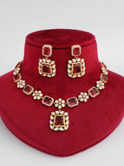 Amishi Necklace Set-Hot Pink