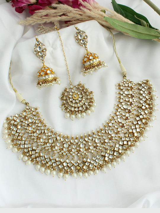 Aashvi Necklace Set - White