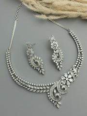 Helen Bib Necklace Set-Silver