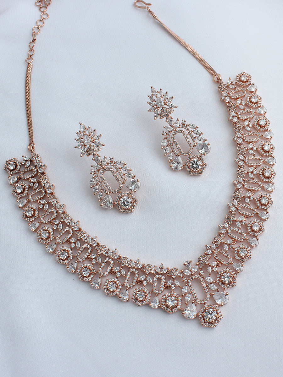 Laura Necklace Set-Rose Gold