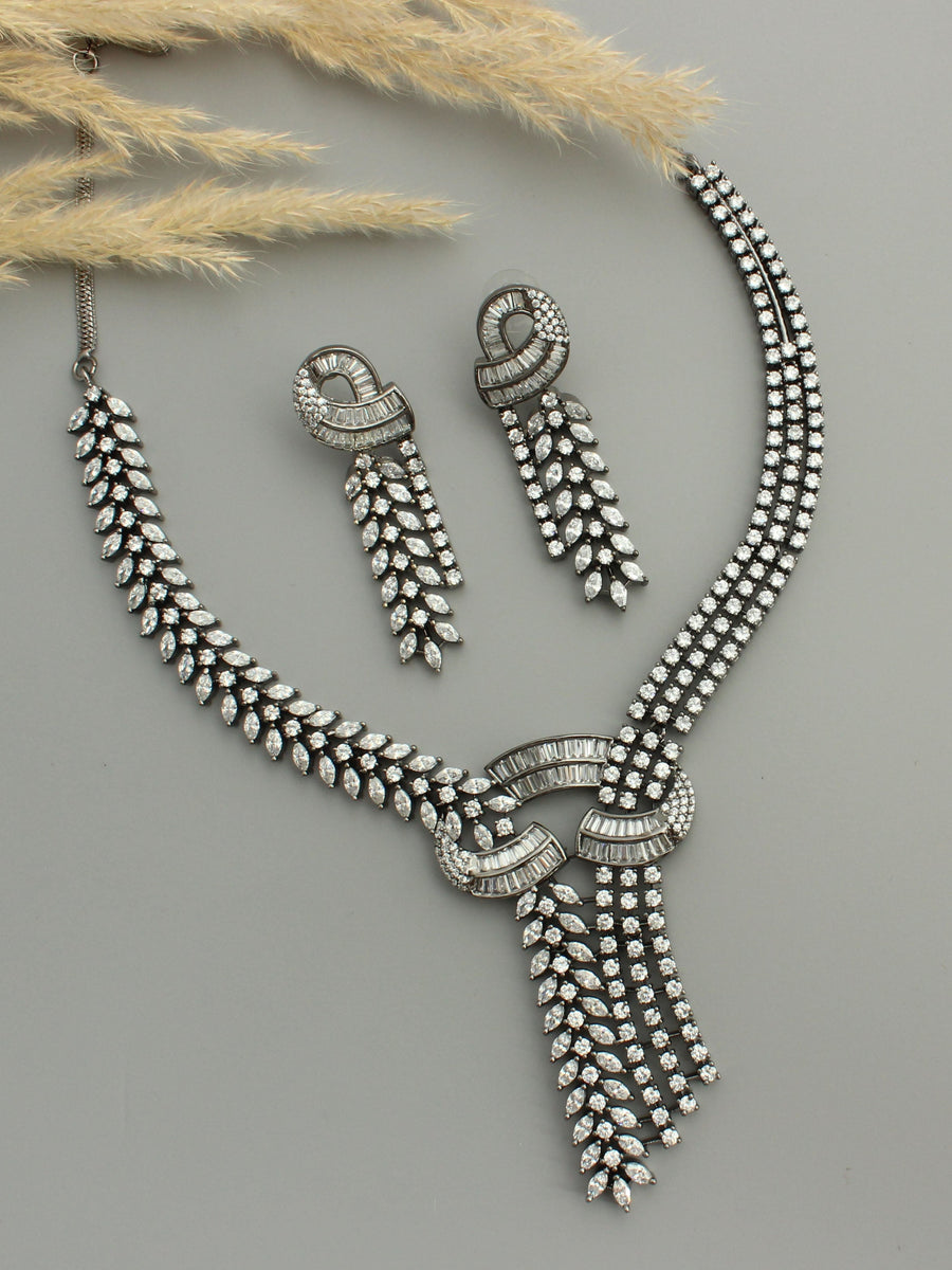 Eva Necklace Set-Antique Silver