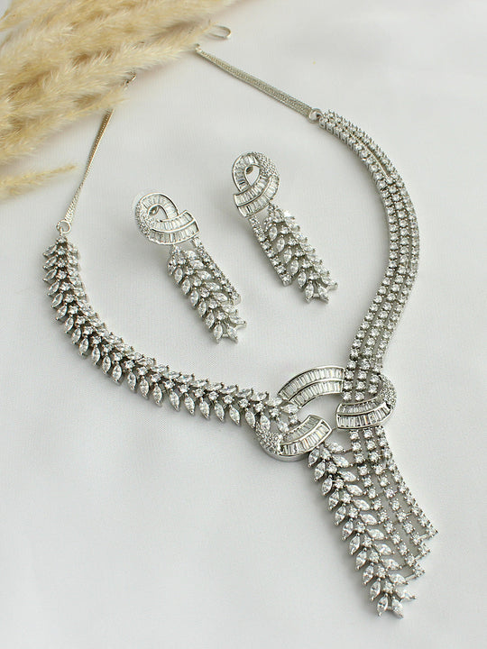 Eva Necklace Set- Silver