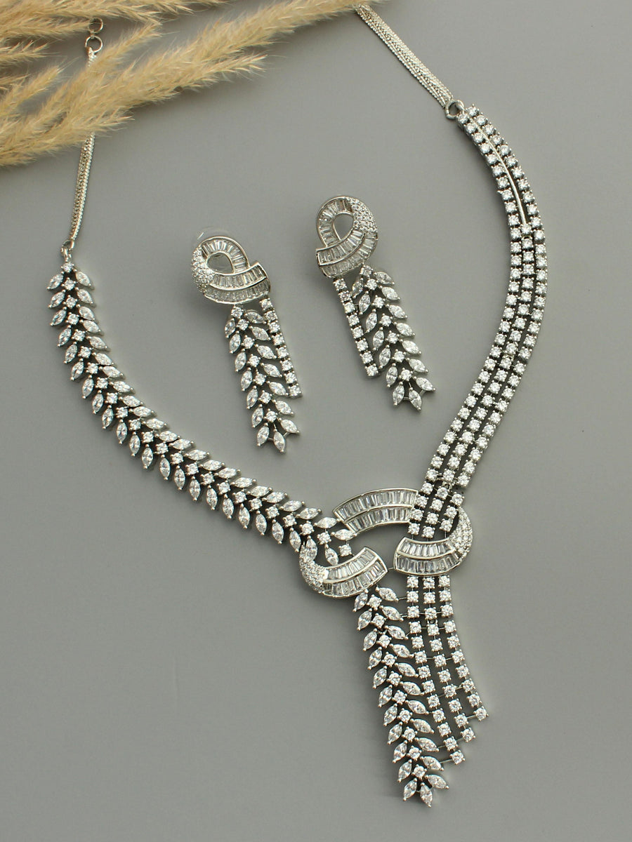 Eva Necklace Set-Silver