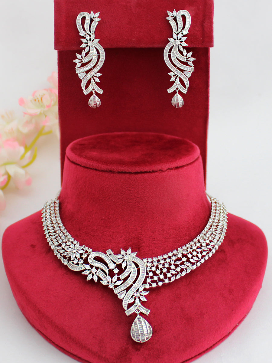 Mariah Necklace Set-Silver