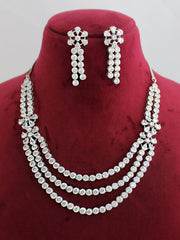 Ermina Bib Necklace Set-Silver