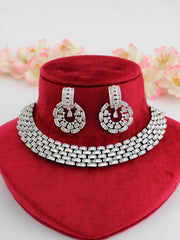 Mishika Bib Necklace Set-White