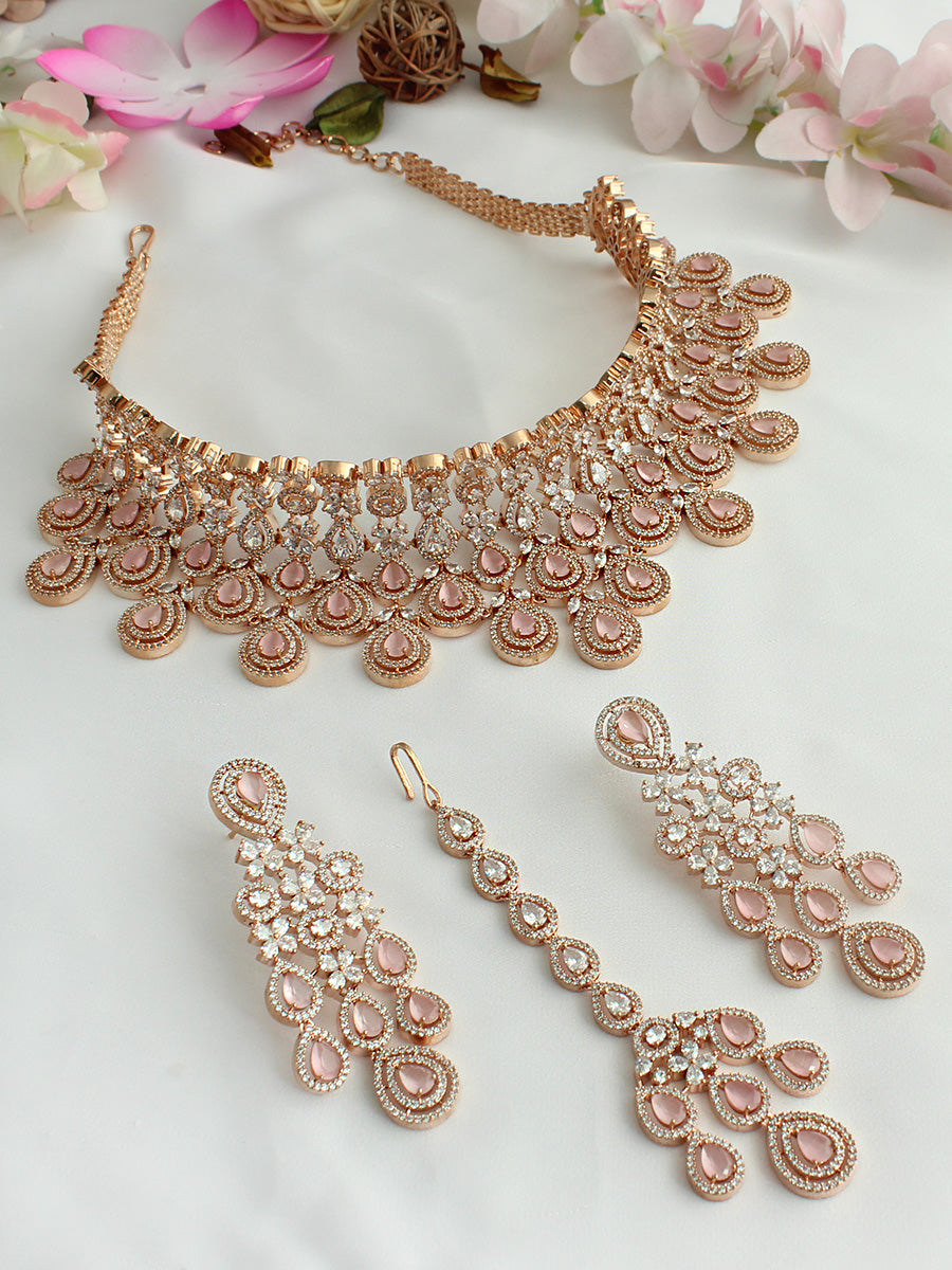 Sobia Necklace Set-Pastel Pink