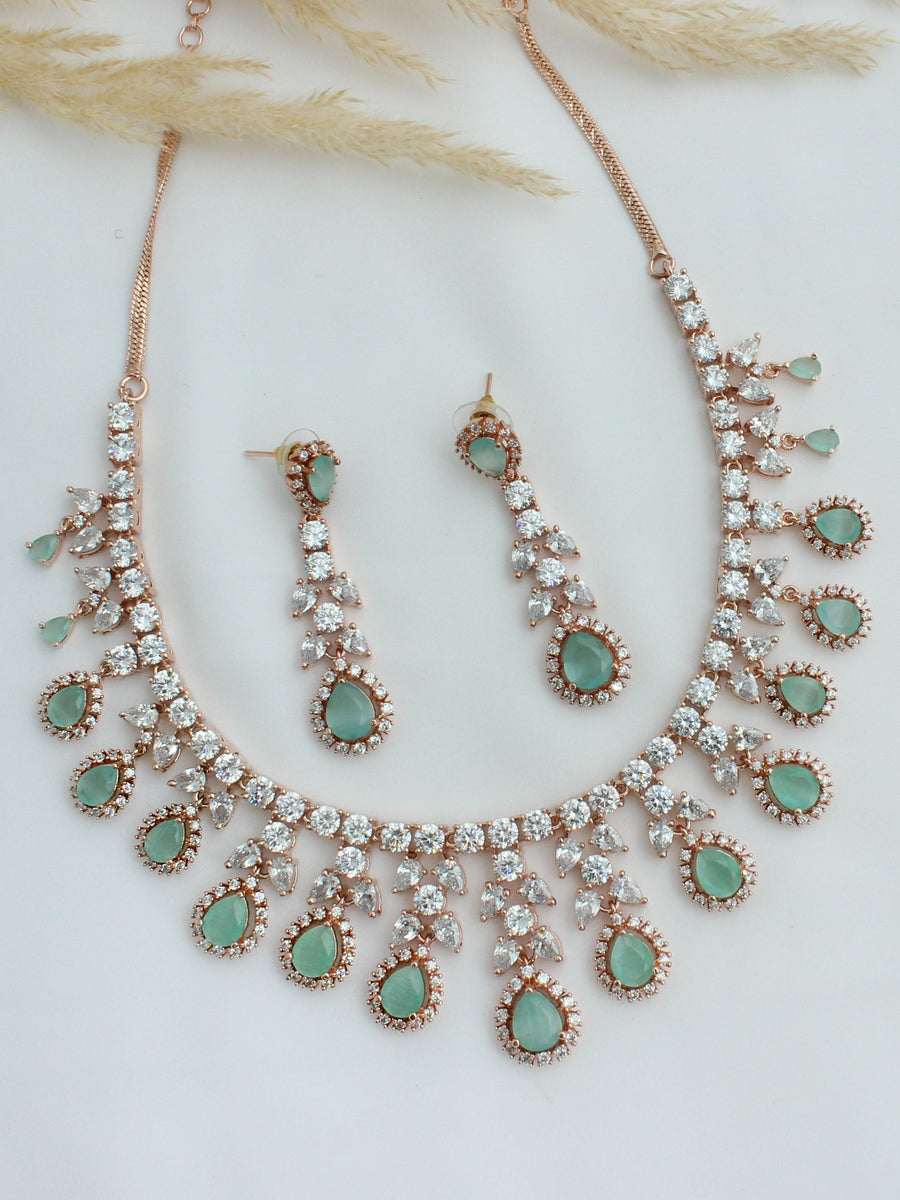 Angela Necklace Set-Mint Green