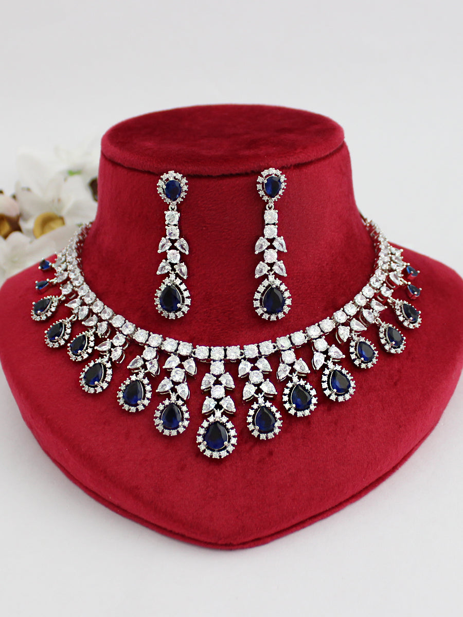 Angela Necklace Set-Blue