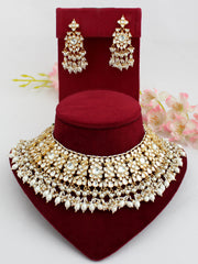 Prajakta Bib Necklace Set-White