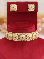 Nidhika Necklace Set-Hot Pink