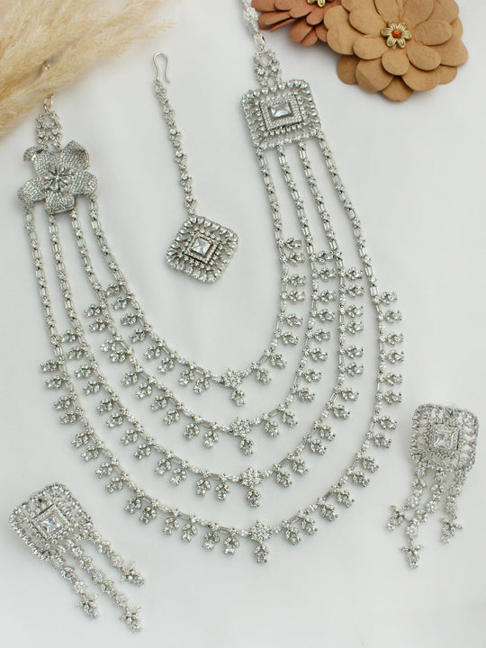 Tarasha Layered Necklace Set - Silver