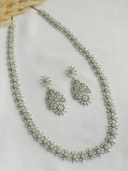 Romika Long Necklace Set - Silver