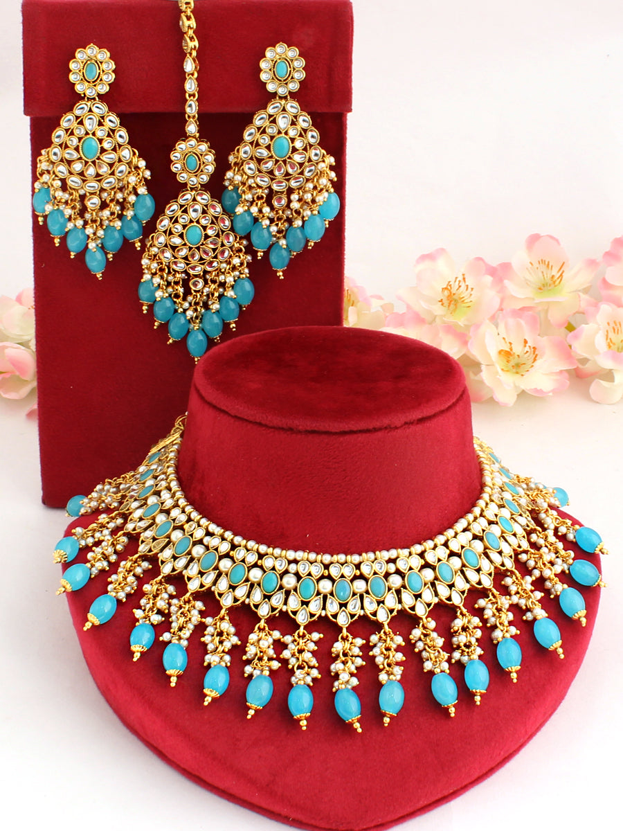 Nitya Necklace Set-Aqua