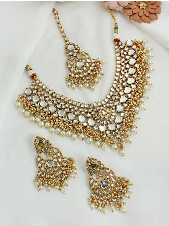 Kanika Necklace Set-White