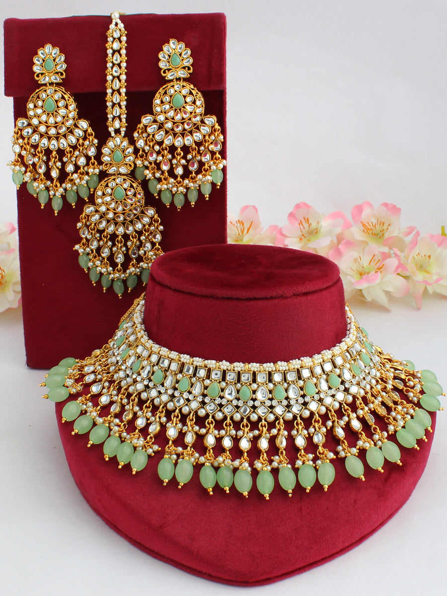 Alvira Necklace Set-Mint Green