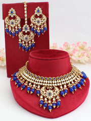 Ruhika Necklace Set-Blue