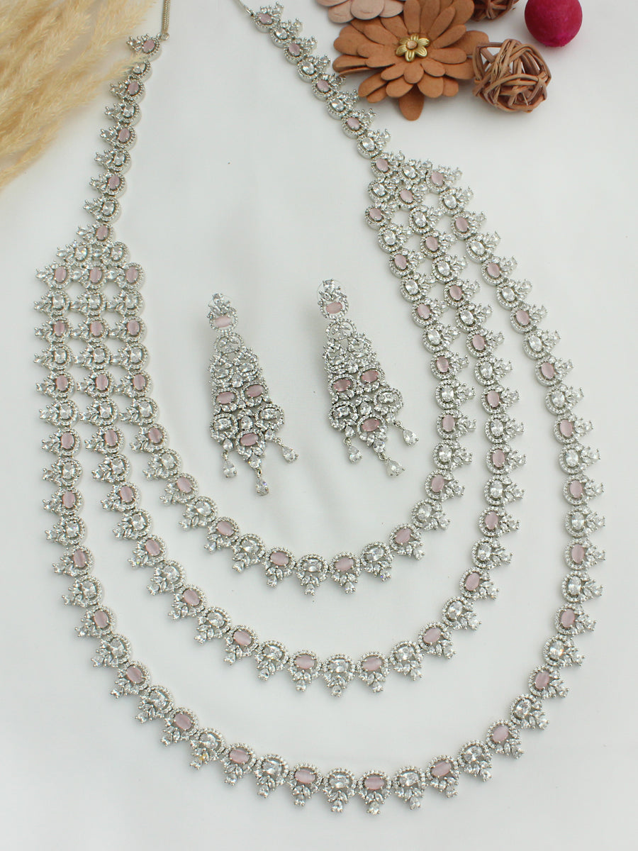 Celina Layered Necklace Set-Pastel Pink