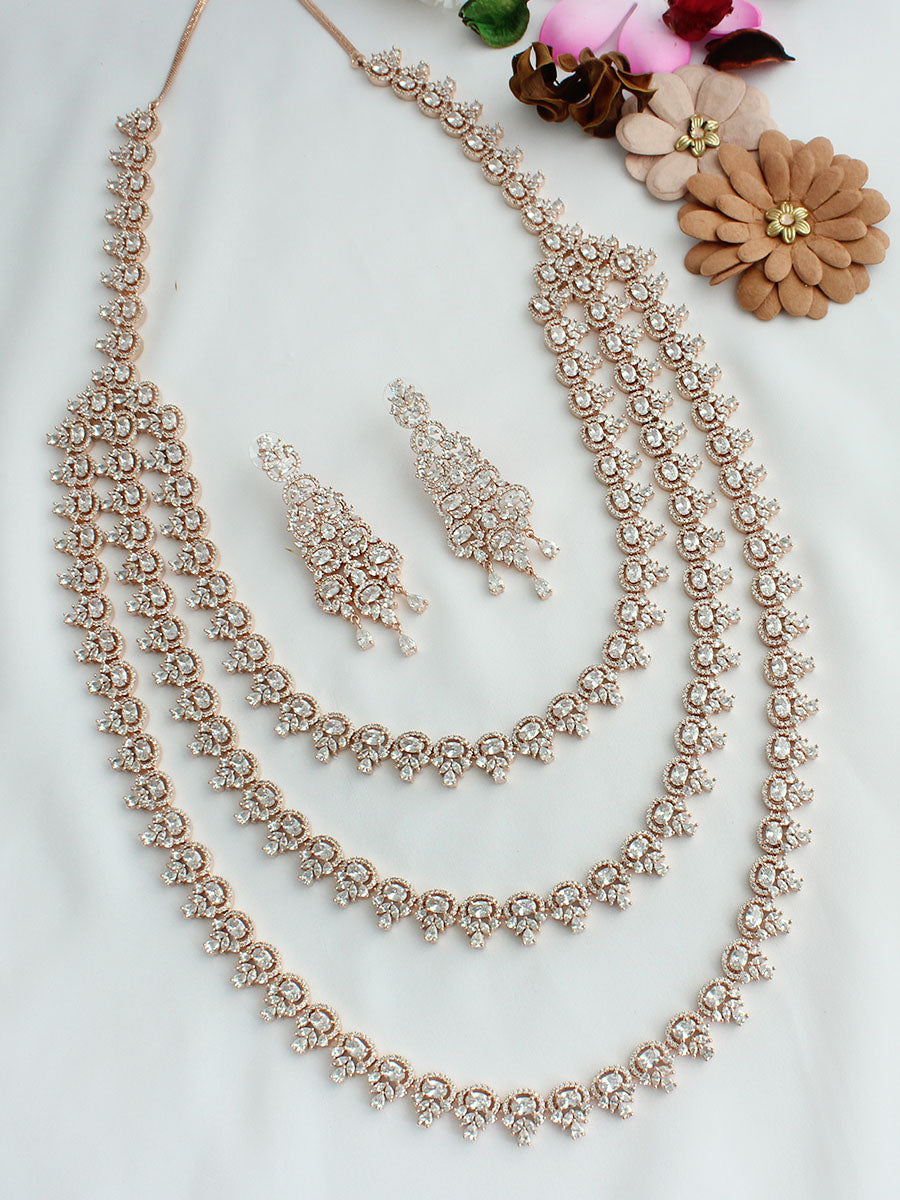 Celina Layered Necklace Set - Rose Gold