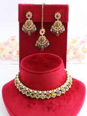 Srishti Bib Necklace Set-Multicolor