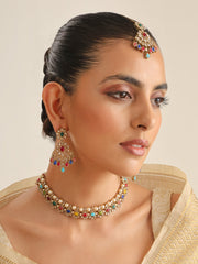 Srishti Bib Necklace Set-Multicolor