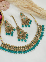 Ritavi Bib Necklace Set - sea Green