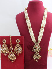 Sonali Long Necklace Set-Maroon