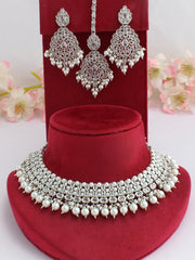 Sukriti Necklace Set-Silver