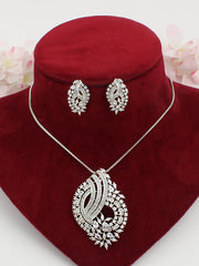 Vamika Pendant Earrings Set-Silver