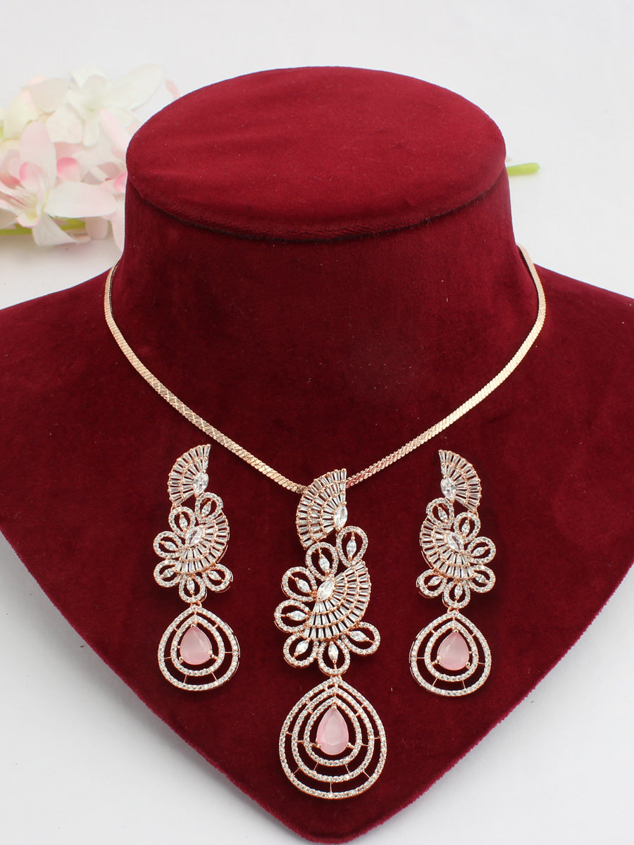 Kiara Pendant Earrings Set-Pastel Pink