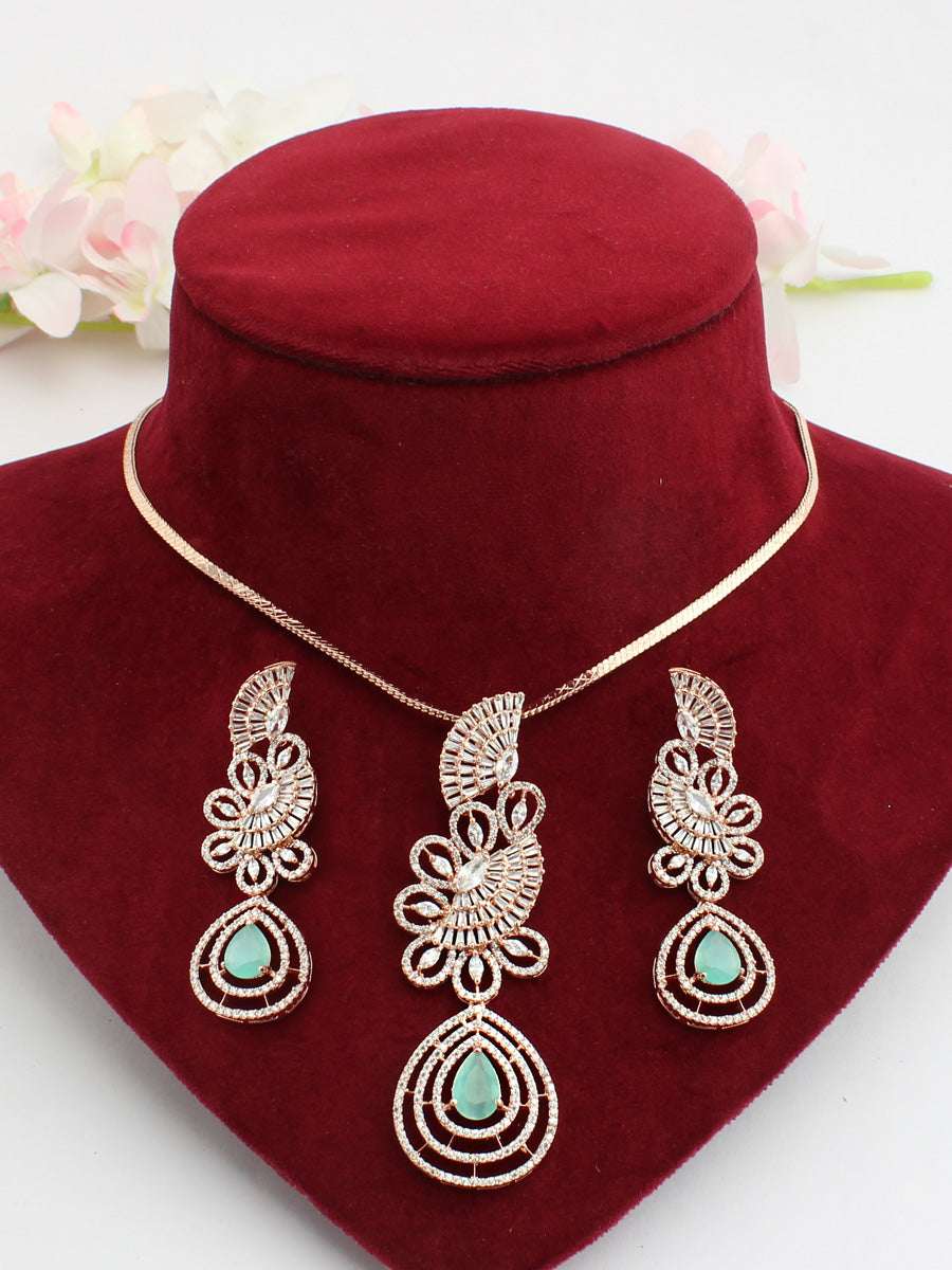 Kiara Pendant Earrings Set-Mint Green