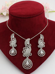 Kiara Pendant Earrings Set-Silver