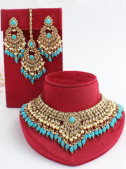 Shivani Necklace Set-Turquoise