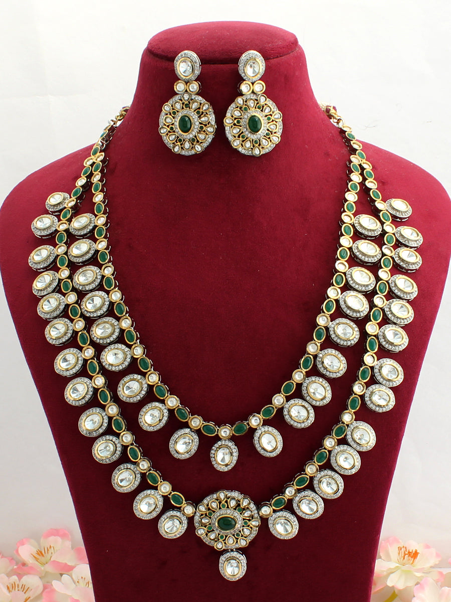 Asmita Layered Necklace Set - Green