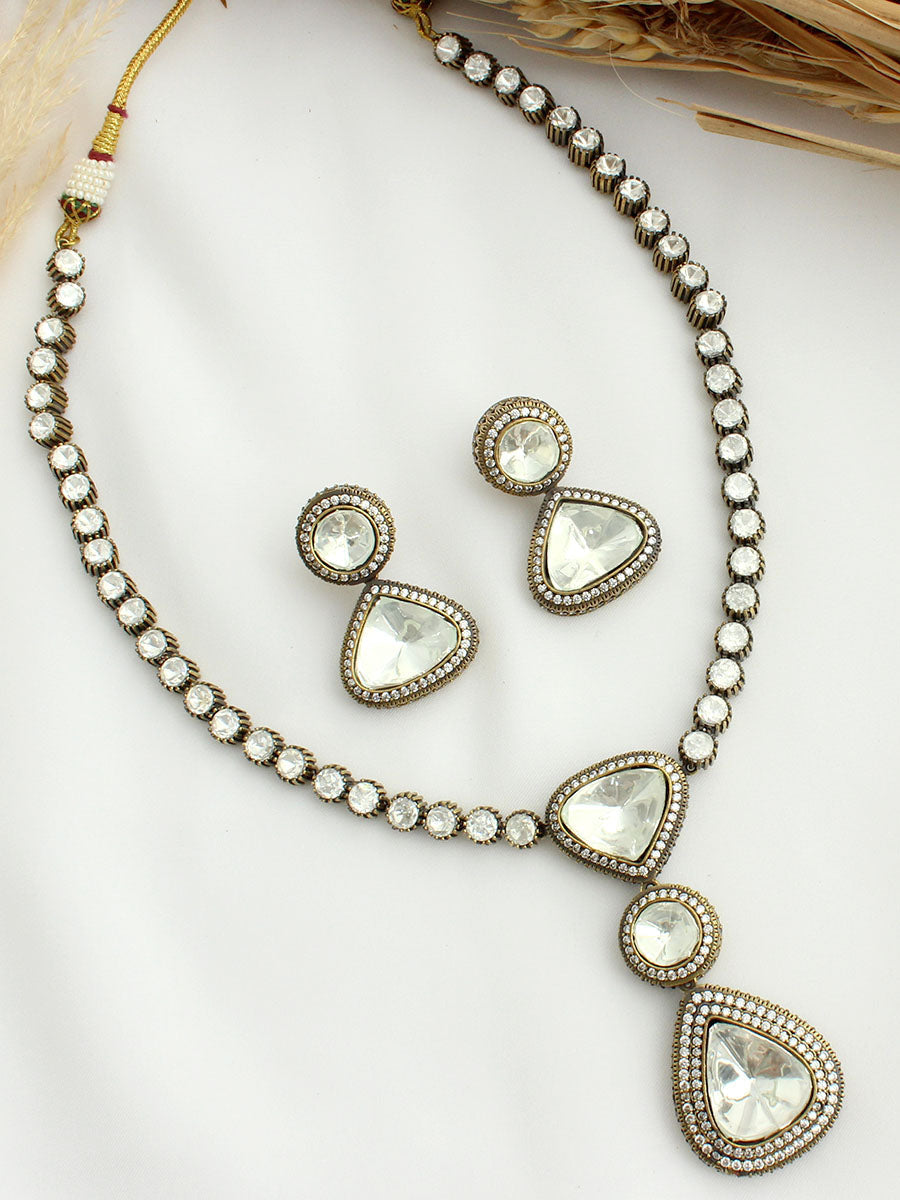 Nabhya Necklace Set-Metallic