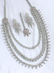 Jessica Layered Necklace Set-Pastel pink
