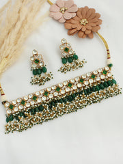 Mridul Choker Necklace Set - Green