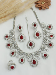 Maysha Necklace Set - Maroon