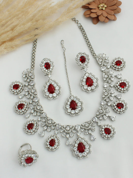 Maysha Necklace Set - Maroon