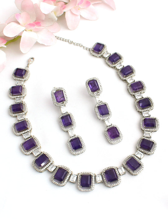 Ontario Necklace Set-Purple