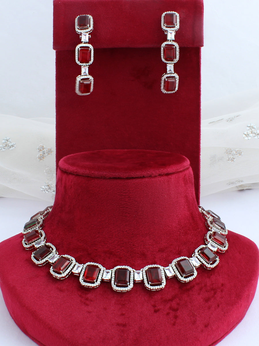 Ontario Neckace Set-Maroon