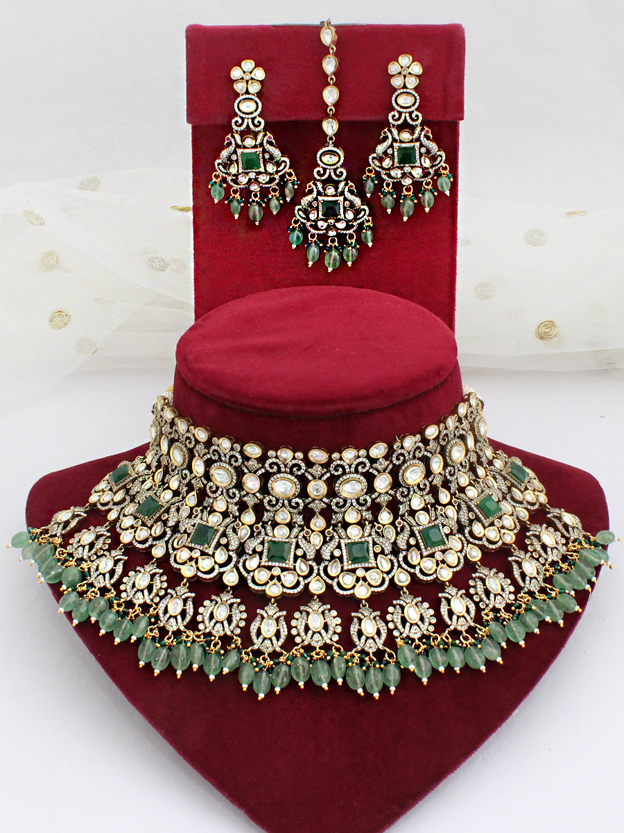 Nurjahan Necklace Set-Green